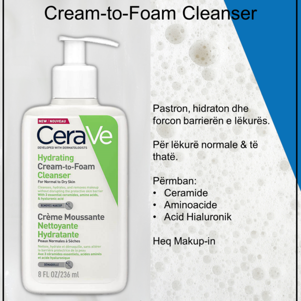 CeraVe Hydrating Cream To Foam Cleanser 236ml Skindressed